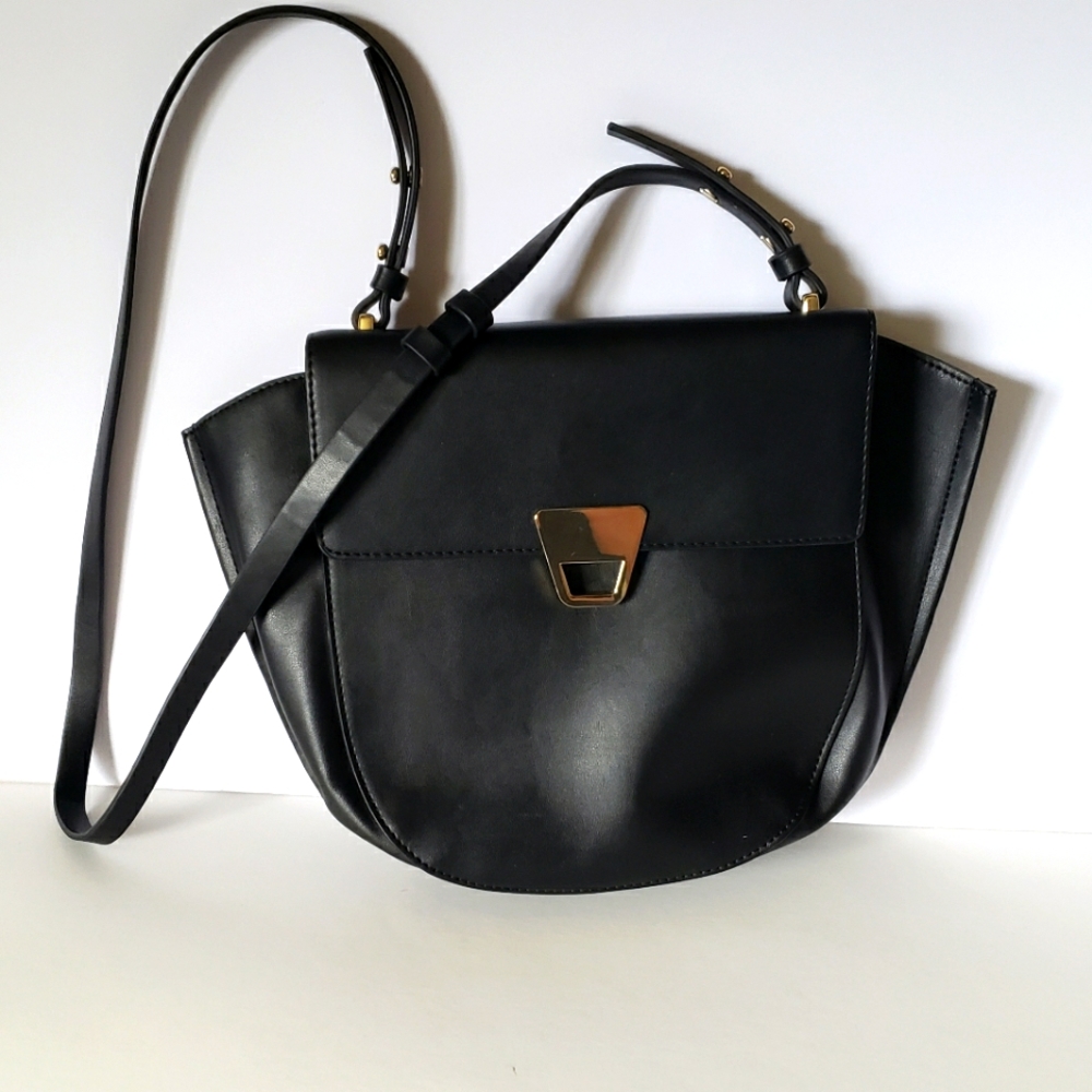 Express Black Shoulder Bag Women's Small White  Color Stain on Express Logo